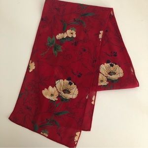 Red Floral Sash Scarf